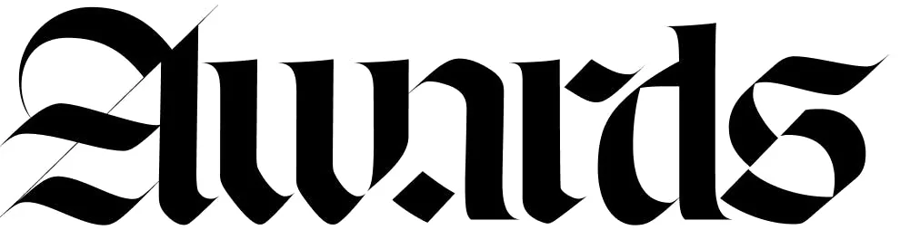 Awards text in serif