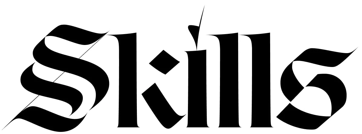 Skills text in serif